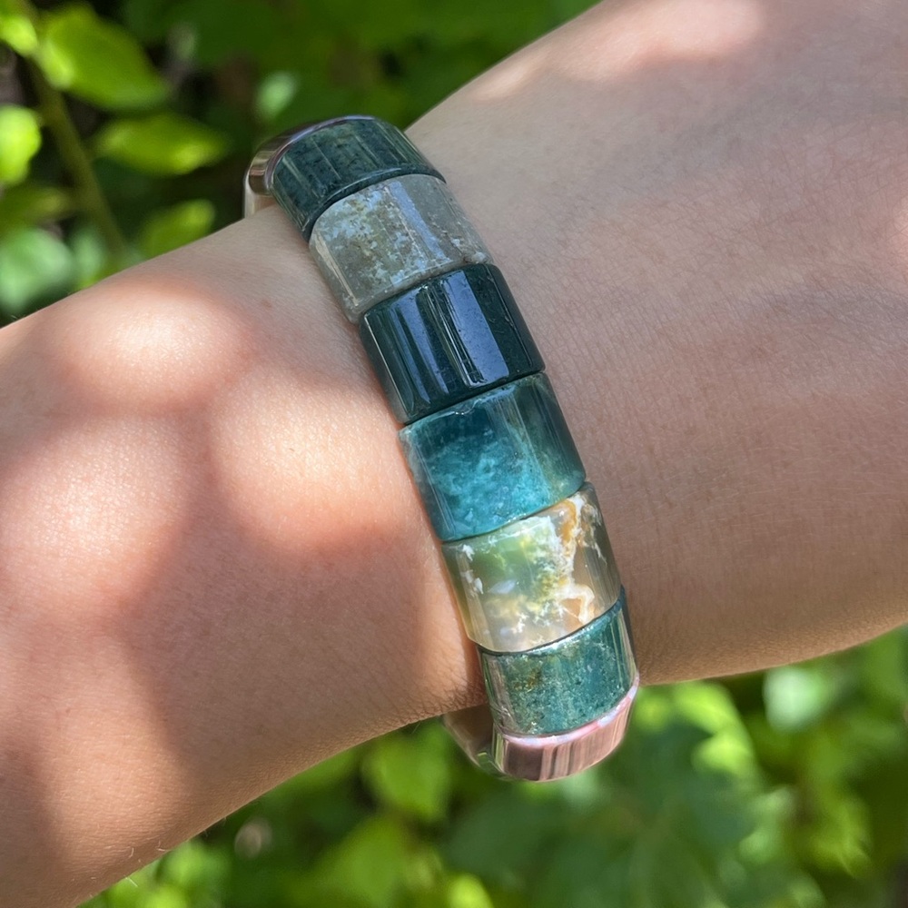 Moss agateβ soft bangle